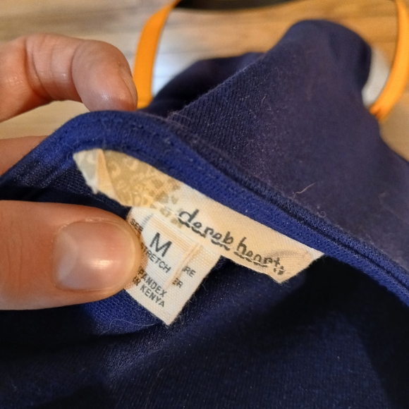 Derek Heart Medium navy mini dress with Hot orange neon belt - Picture 7 of 8